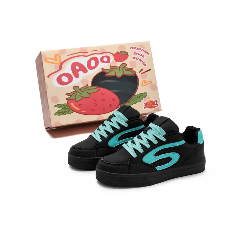 OAOQ Slip Resistant Cushioning Abrasion Resistant Lightweight Breathable Low Top Skateboard Shoes Unisex-6