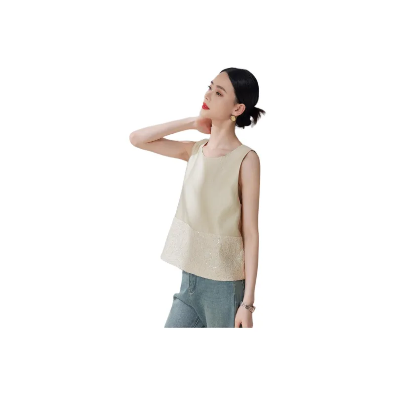 Hang Yi Court Vest Unisex Beige-0