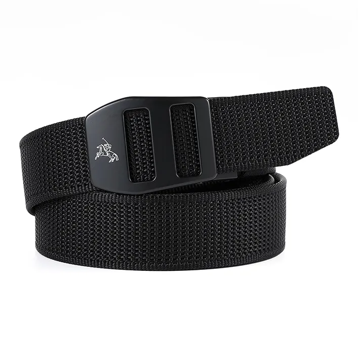 POLOMEISDO Nylon Braid Automatic Buckle Belt Unisex Width 3.8cm-2