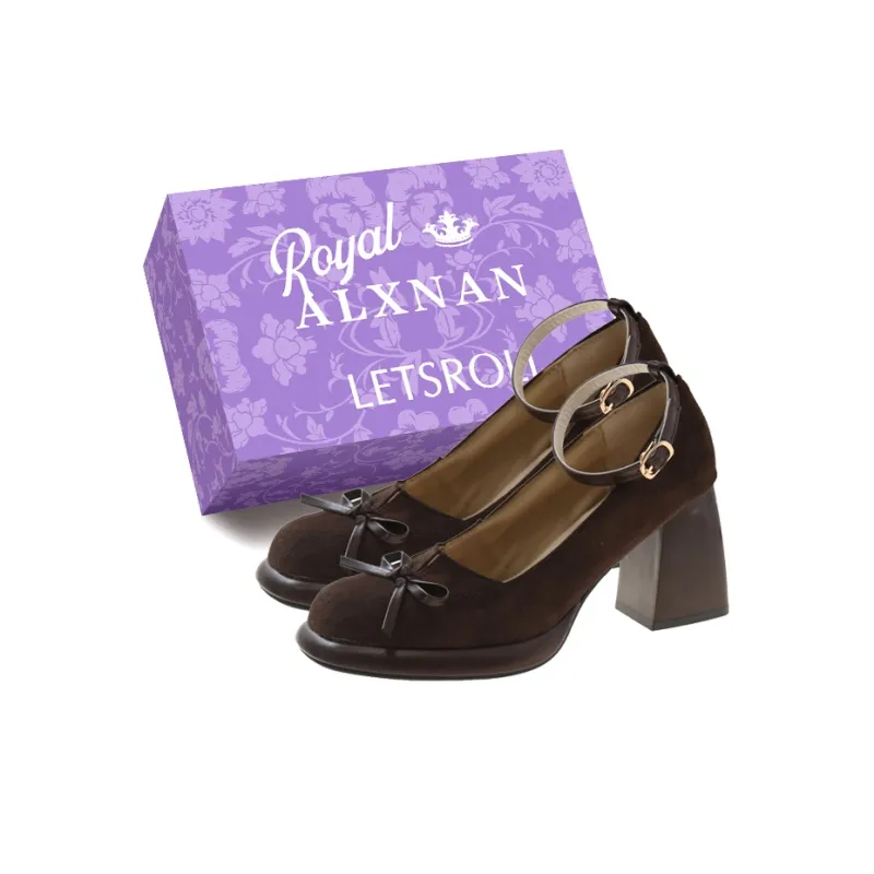 Alxnan Chunky Heel High Heels Women's-3
