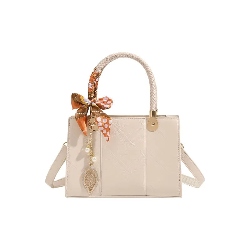 H YXIANG Microfiber Synthetic Leather Tote Shoulder Bag, Crossbody Bag, Handbag Women's White-0