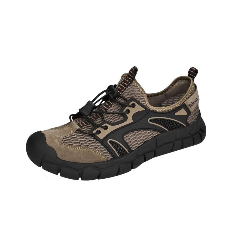 TELENT Breathable Cushioning River Trekking Shoes Men's Khaki-1