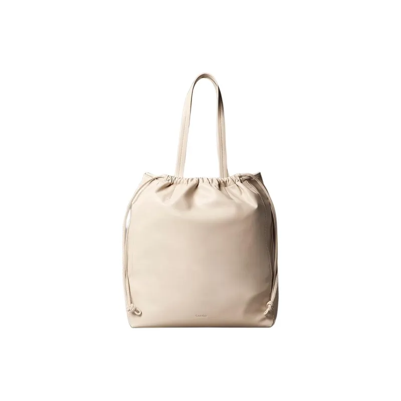 CALVIN KLEIN Artificial Leather Bucket Bag Handbag Tubas Women's Beige-1