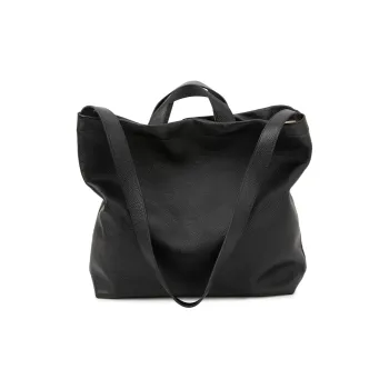 VENOF Cow Leather Tote One Shoulder Handbag Tubas Women's Bose Black