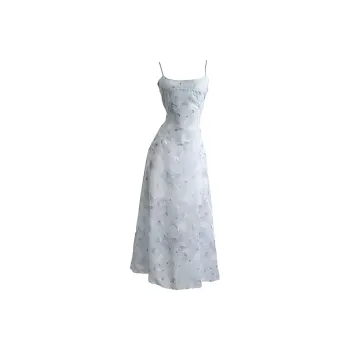 GUOZHEN Slip Dresses Women's Blue