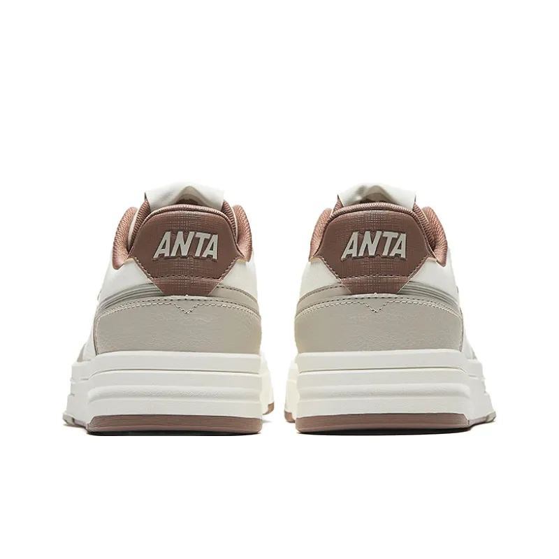 Anta Slip Resistant Shock Absorbers Low Top Skateboard Shoes Men's White Gray Umber-3