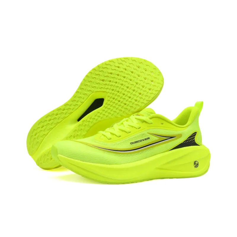 OURCOVER Low Top Running Shoes Unisex Neon Green-4