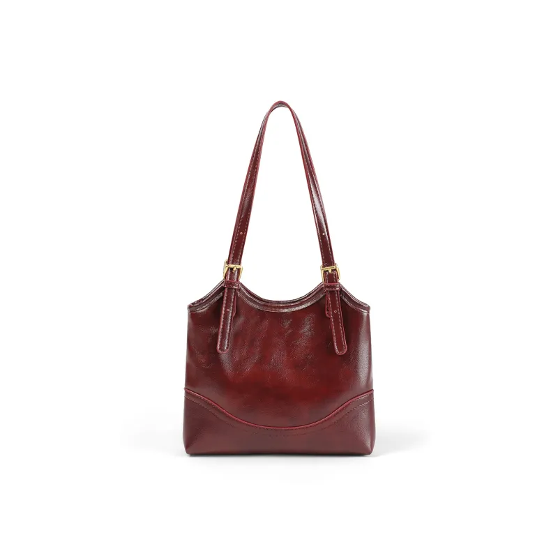 PT'SON Synthetic Leather Underarm Shoulder Bag, Handbag, Tote Bag Regular Women's Brown/Red-14