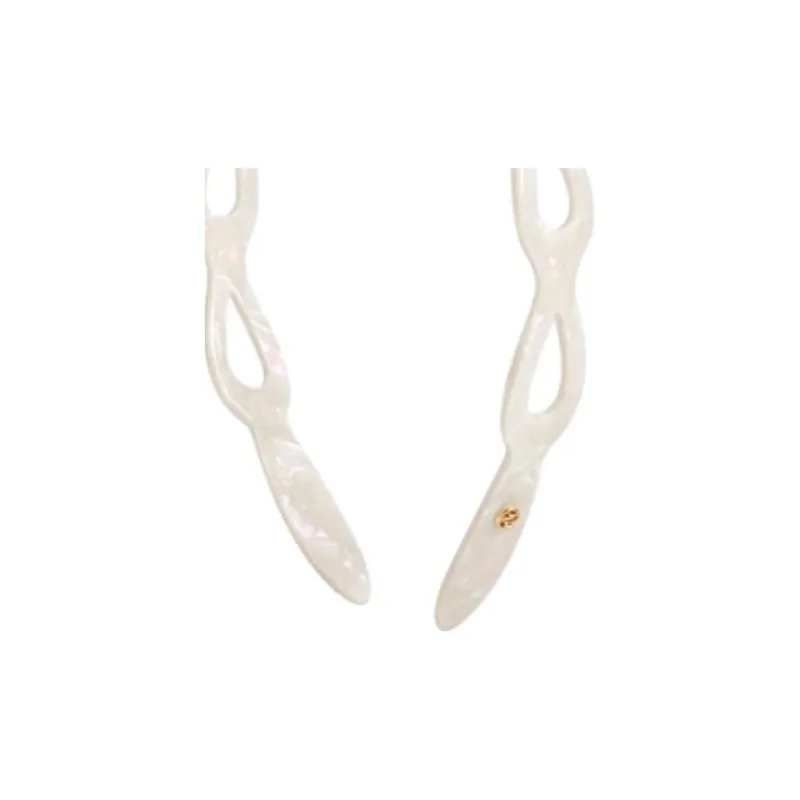 EVITA PERONI Acetate Plate Headbands Women's White-1