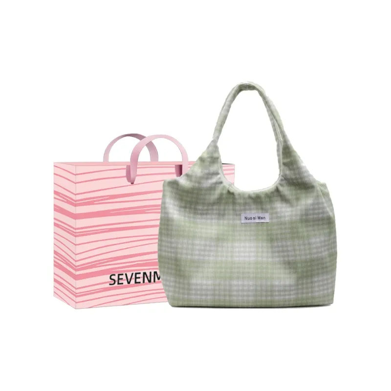 SEVENMOONS Canvas Shoulder Bag Unisex Black/Green/Blue/Pink-4