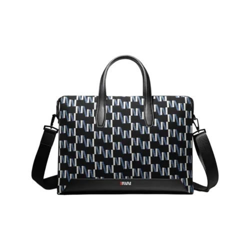 SEPTWOLVES Fabric+Artificial Leather Briefcase Tubas Men's Black
