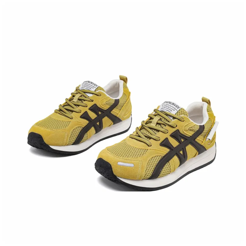 DGUMI Casual Shoes Women's Low Top Greige/Yellow-7