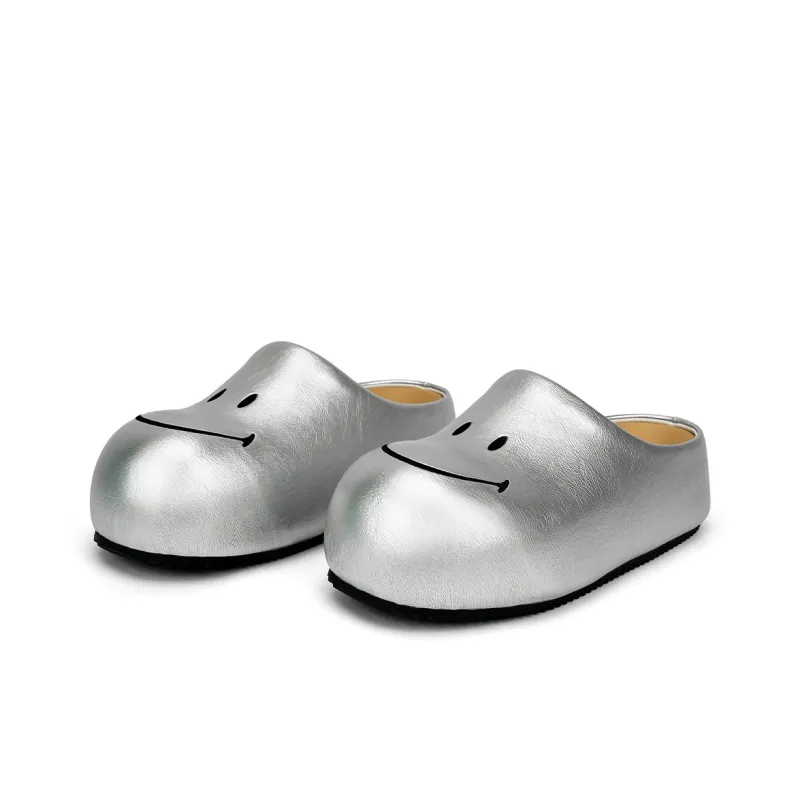 SMILEY Closed Toe Slippers Women's Liquid Silver-2