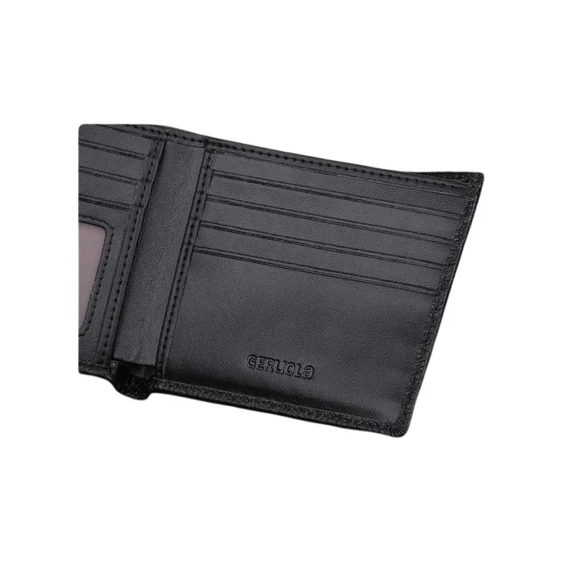 Gorora Top Grain Cow Leather Wallet Regular Men's Black-3