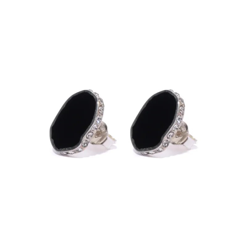 BAPE BLACK 925 Sterling Silver Stud Earrings Unisex-1