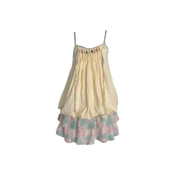 Mu Xiao Xin Slip Dresses Women's Yellow