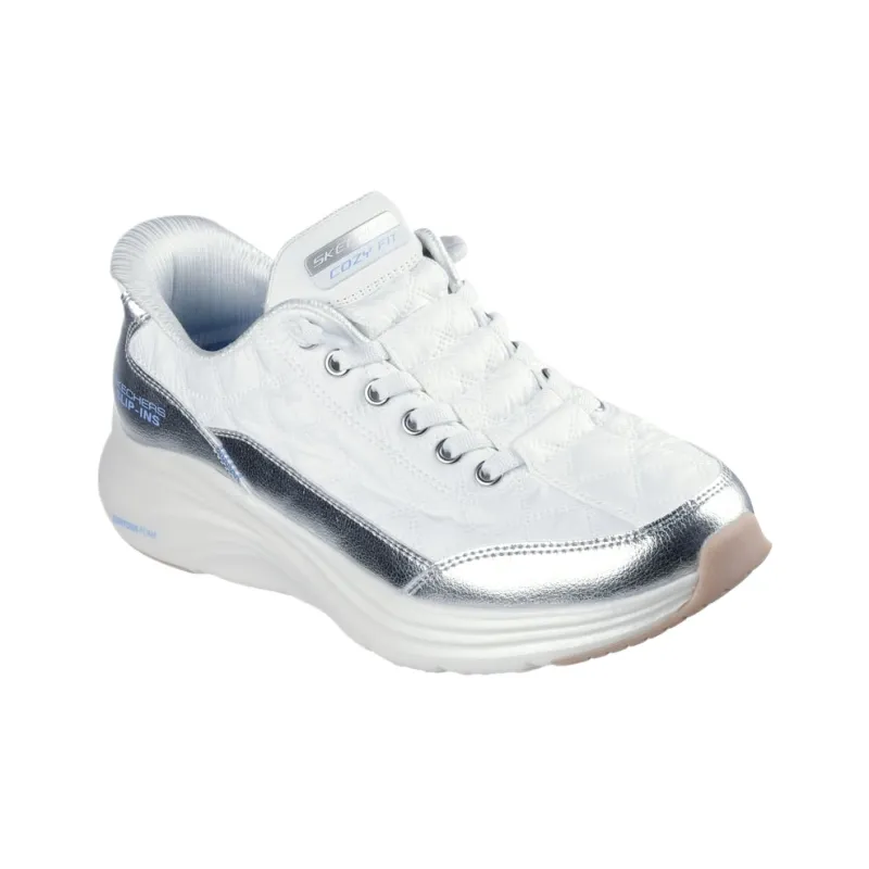 Skechers Contour Form Low Top Casual Shoes Women's White Silver-2