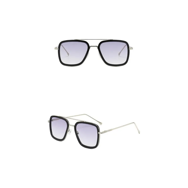 JEANSWEST Plastic Metal Square Sunglasses Unisex-4