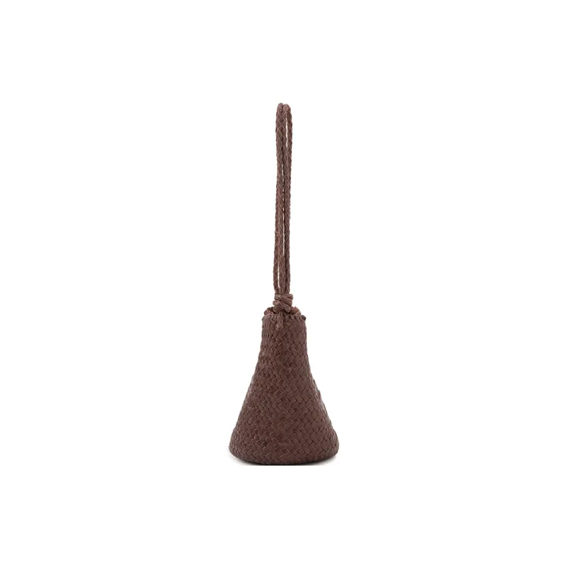 VENOF Cow Leather Shoulder Bag Trumpets Women's Natural Brown/Twilight Black/Ochre Coffee-10