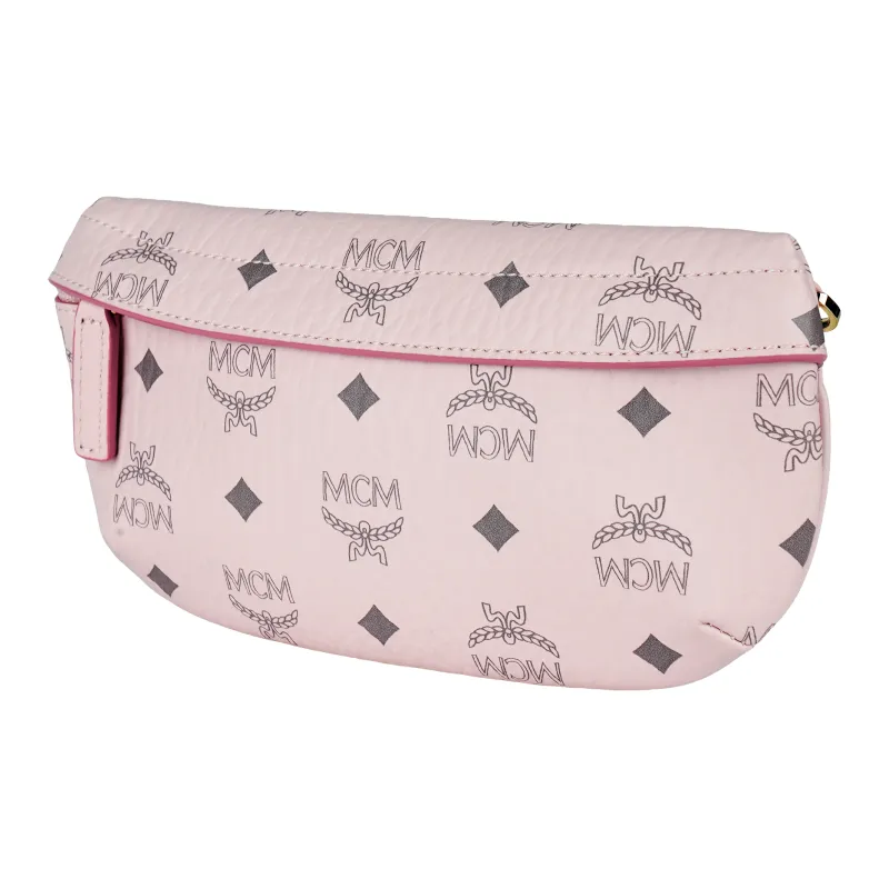 MCM Visetos Canvas Shoulder Bag, Crossbody Bag Mini Women's Pink-1