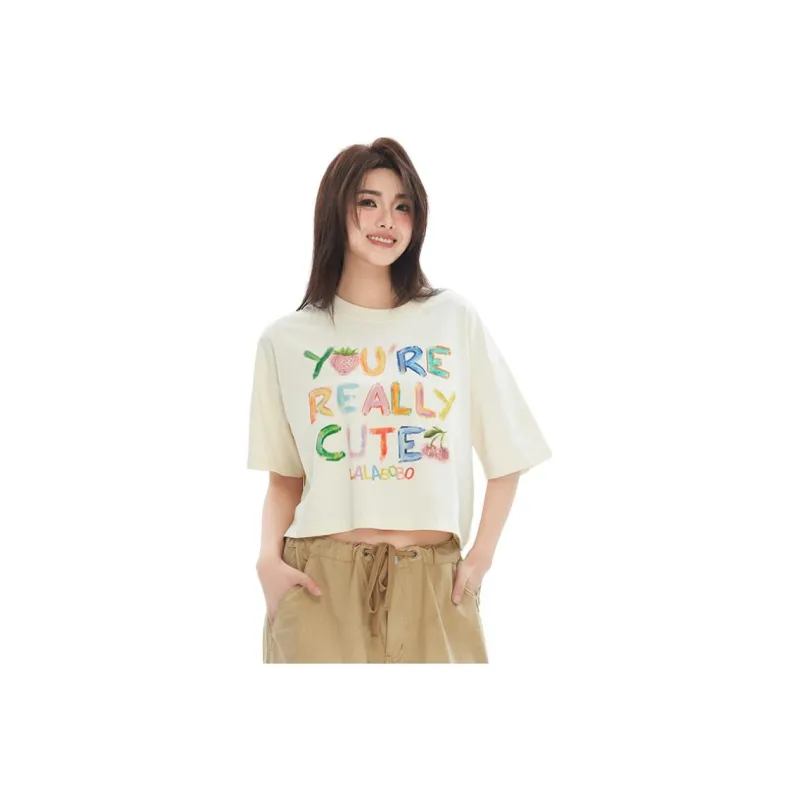 LALABOBO Drop Shoulder Sleeve T Shirt Women's-5
