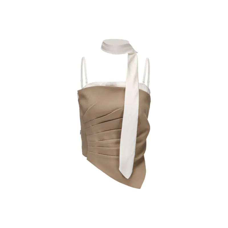 GIMING Camisoles Women's Khaki+White-0