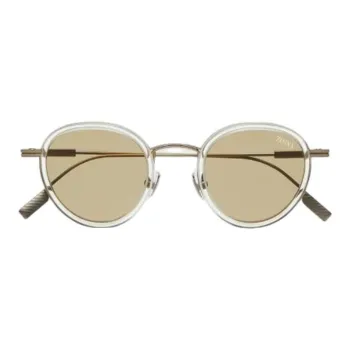 Zegna Titanium Acetate Round Sunglasses Unisex Transparent