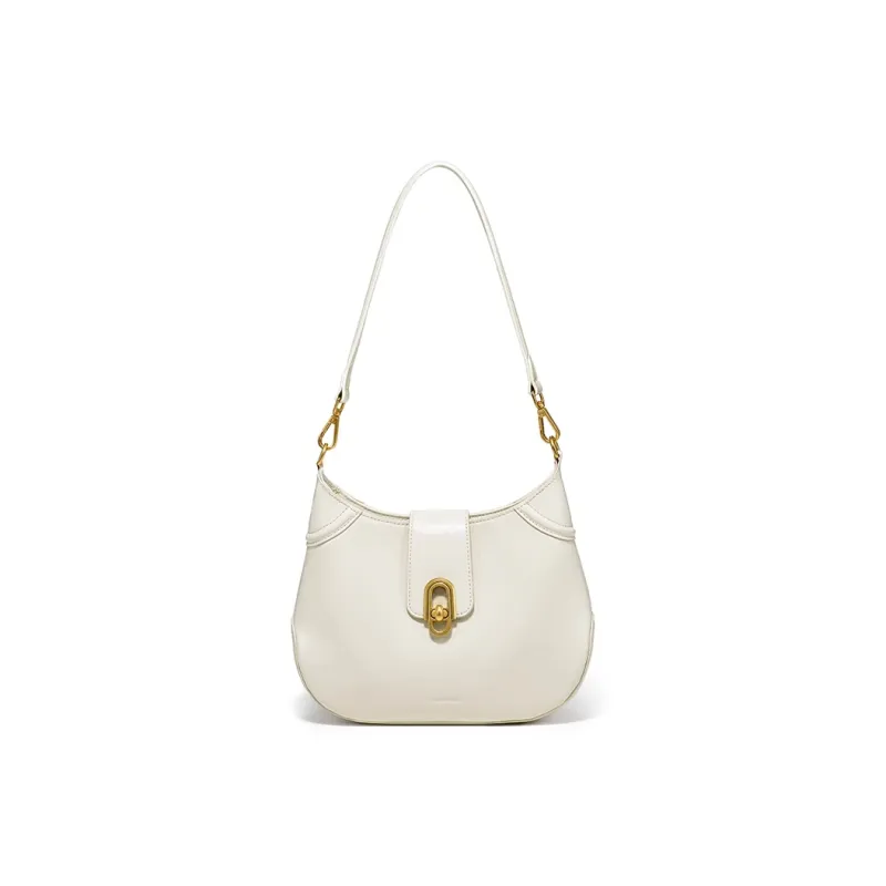 Simedin Cow Leather Shoulder Bag Trumpets Women's Sunlight Yellow/Ecru/Deep Black-6