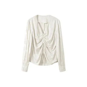 SHUXI Shirt Women's Mulberry Blossom Beige