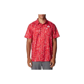 Columbia Collegiate PFGPFG Super Slack Tide Shirt Men's Dark Red