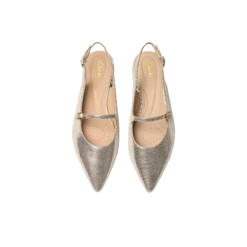 Clarks Sensa 15 Shine Casual Single Shoes 1.5cm Women's Champagne-3