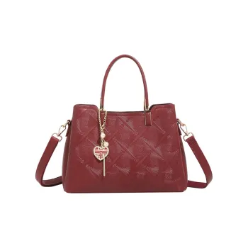 H YXIANG Microfiber Synthetic Leather Shoulder Bag, Crossbody Bag, Handbag Women's Burgundy