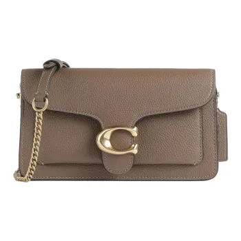 COACH Tabby Leather Crossbody Bag Trumpets Women's Dark Stone Color