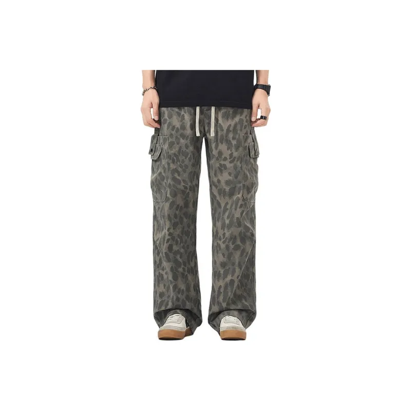 Izzue Casual Pants Unisex Leopard Print-0