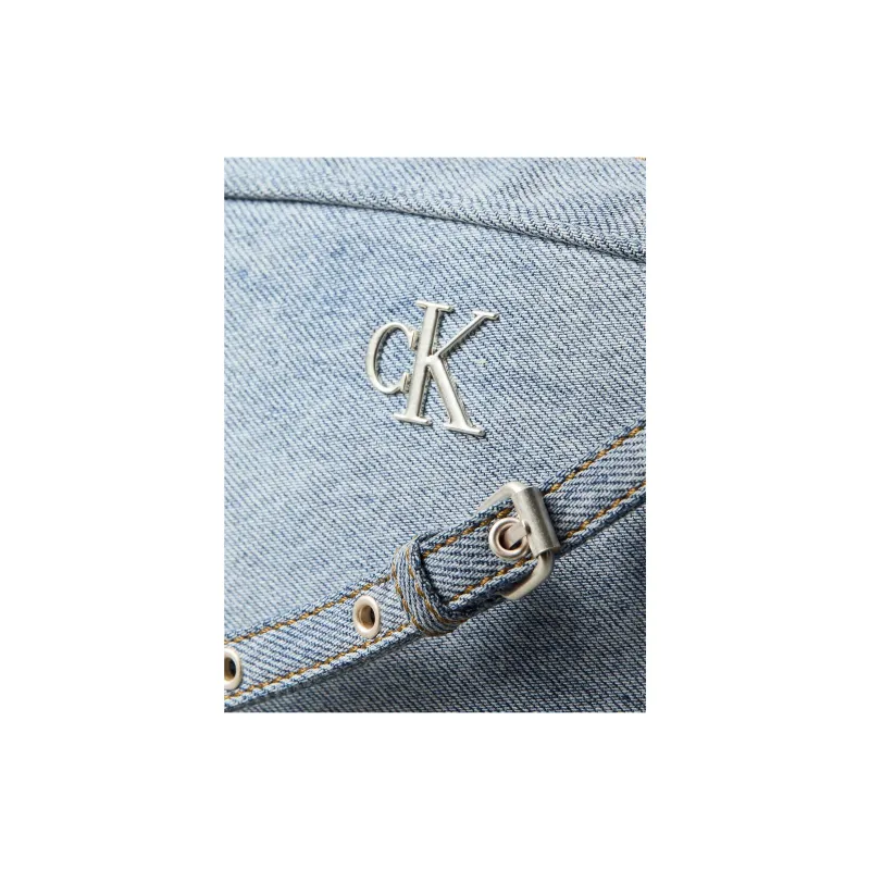 CALVIN KLEIN Denim Camera Bag, Shoulder Bag Unisex Denim Blue-3