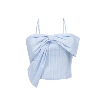 ONLY Chiffon Shirts Women's H32 Briden Light Blue Stripes