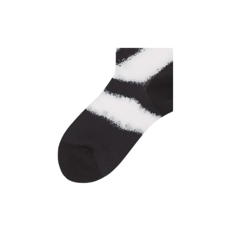 ISSEY MIYAKE Mid Calf Socks Women's Black White-2