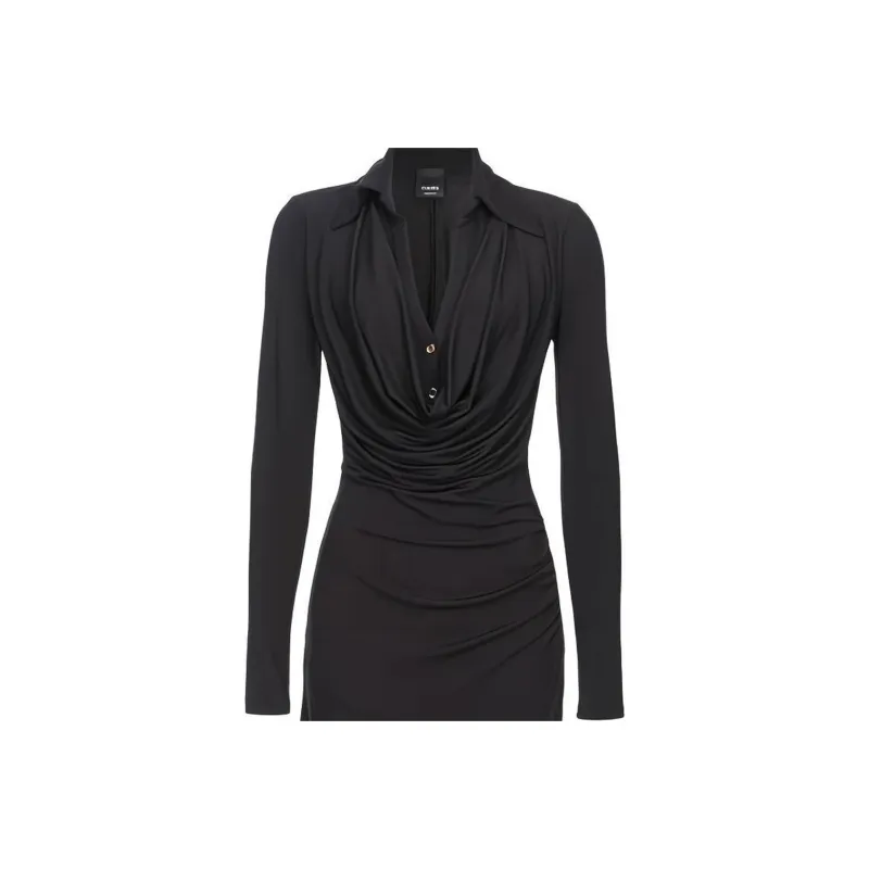 PINKO Long Sleeved Dress Women's Black-4