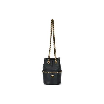 CHANEL Leather Bucket Bags Crossbody Bag, Shoulder Bag Women's Black