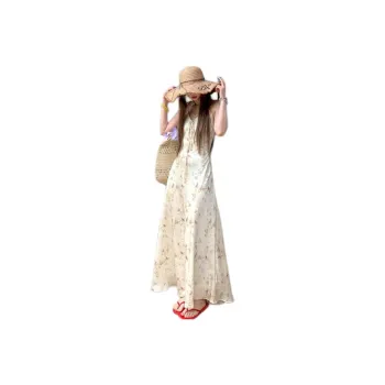 Dior Beauty Sleeveless Dress Women's Apricot