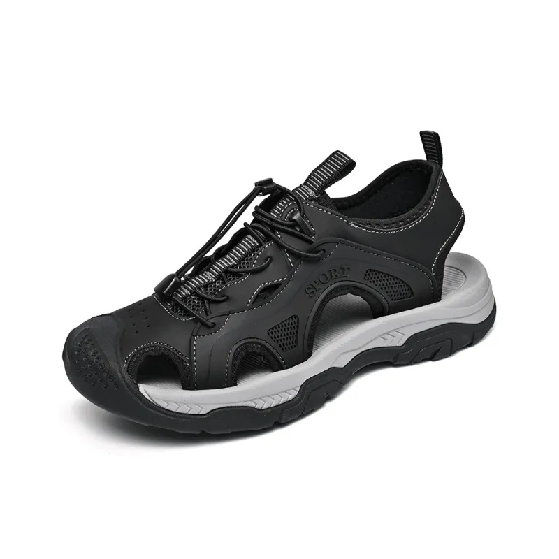 AIPSEN Anti Slip Wear Resistant River Trekking Shoes Men's Black-1