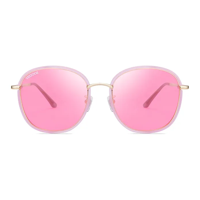 VEGOOS TR/Memory Plastic Metal Oval Sunglasses Women's-13