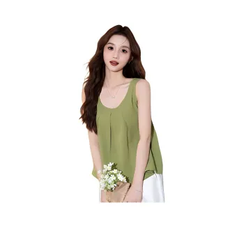 Tonlion Tank Tops Women's Grass Green