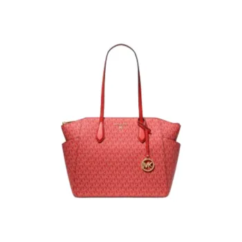MICHAEL KORS MARILYN Coated Canvas Tote Bag, Shopping Bag, Shoulder Bag Medium Size Women's Burnt Ochre
