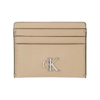 CALVIN KLEIN Minimal Collection Nappa Leather Card Holder Women's Nude