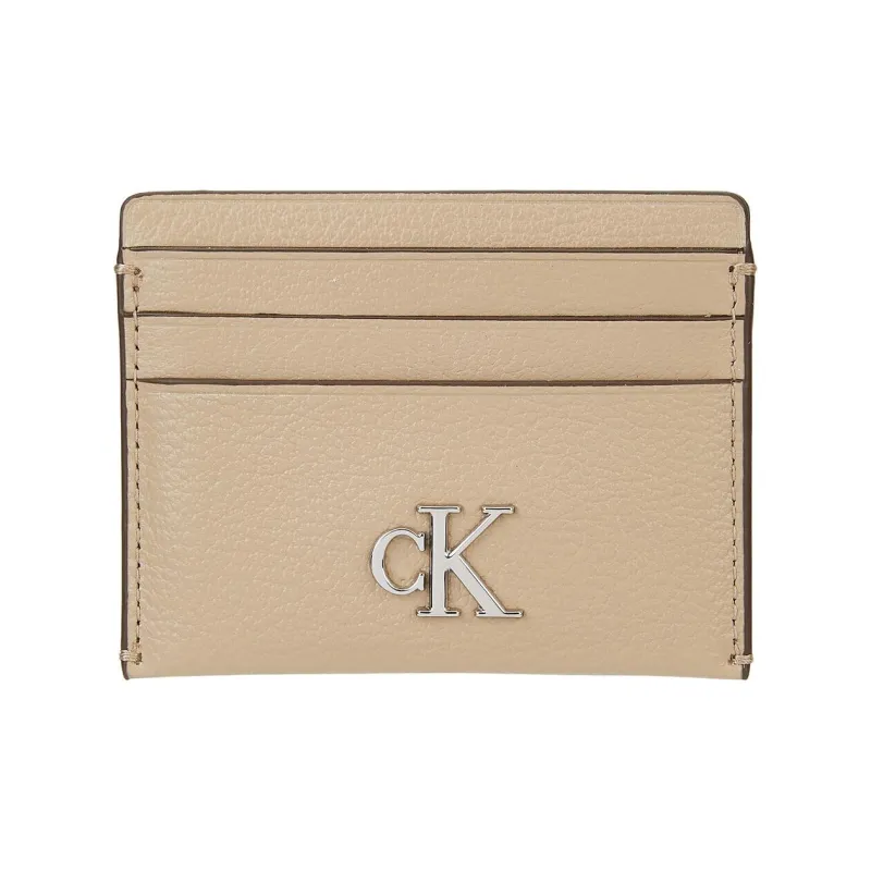 CALVIN KLEIN Minimal Collection Leather Card Holder Women's Nude-0