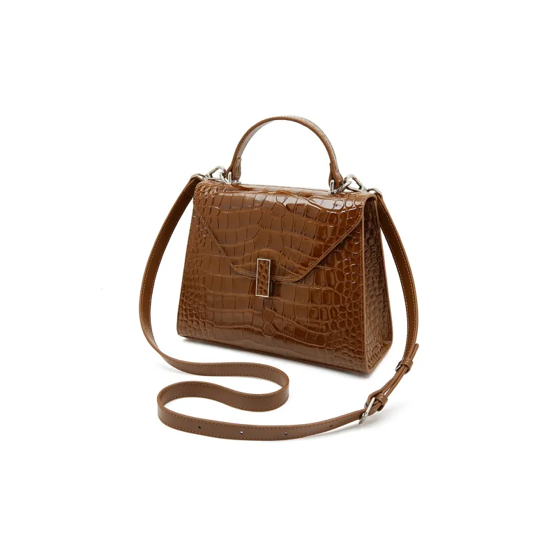 Old Man's Head Top Grain Cow Leather Crossbody Handbag Women's Multicolor-10