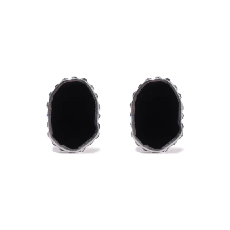BAPE BLACK 925 Sterling Silver Stud Earrings Unisex-0