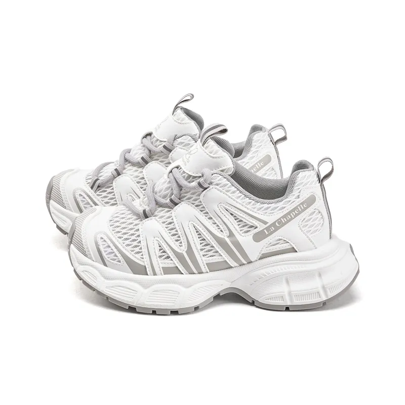 La Chapelle Low Top Chunky Sneakers Women's Gray-1