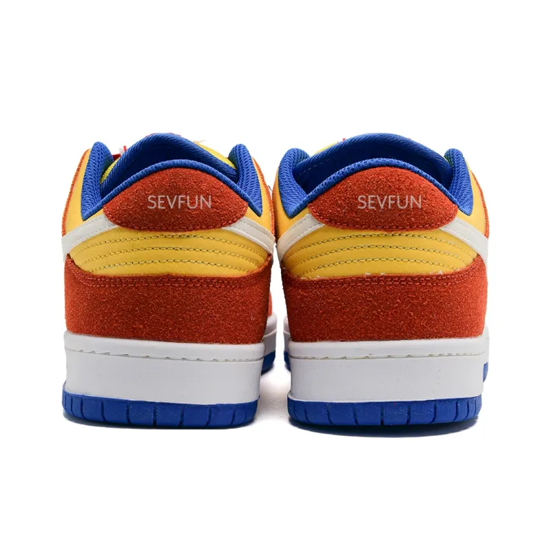 7 SEVFUN Low Top Skateboard Shoes Unisex Yellow Orange Stars-7